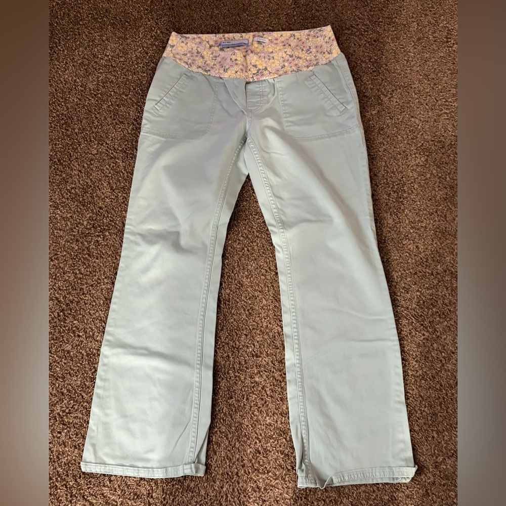 Old Navy Maternity Pants with Yellow Floral Waistband